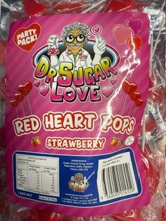 Red Heart Pops Strawberry 1.6kg - Tom's Confectionery Warehouse