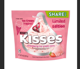 US Hershey's Kisses Strawberry Ice Cream 255g
