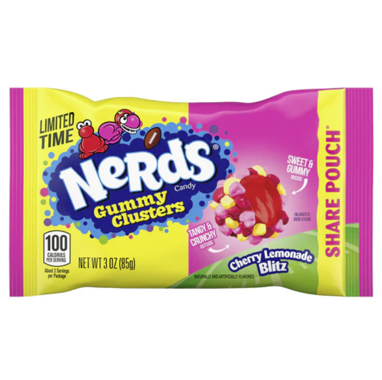 US Nerds Gummy Clusters Cherry Lemonade 85g - Tom's Confectionery Warehouse