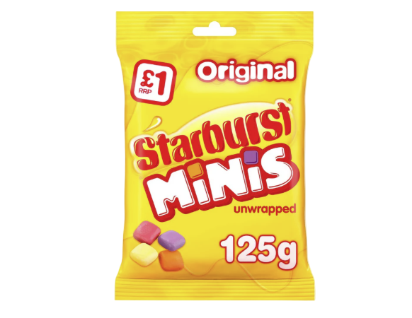 UK Starburst Minis Original Unwrapped 125g