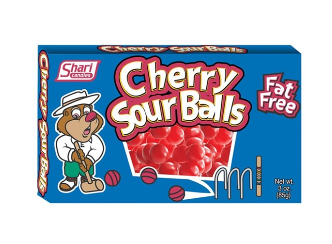 US Cherry Sour Balls Theatre Box 85g