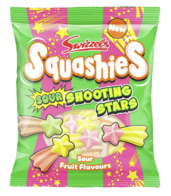 UK Swizzels Squashies Sour Shooting Stars 100g
