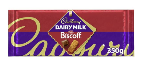 UK Cadbury Dairy Milk Biscoff Block 350g - Tom's Confectionery Warehouse