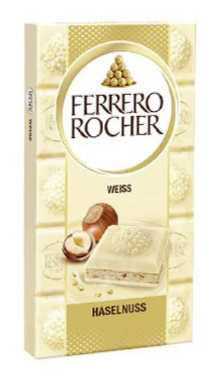 Ferrero Rocher Block White Hazelnut 90g - Tom's Confectionery Warehouse