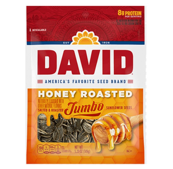 David Sunflower Seeds Honey Roasted Jumbo 149g - Tom's Confectionery Warehouse