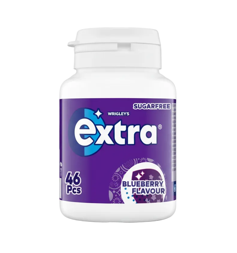 Wrigley's Extra Blueberry Chewing Gum Bottle 46pcs - Tom's Confectionery Warehouse
