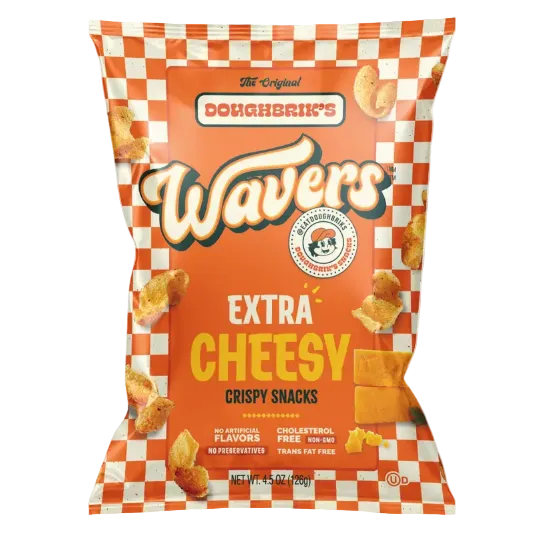 US Doughbrik's Wavers Extra Cheesy Crispy Snacks 126g