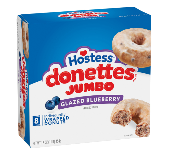 US Hostess Jumbo Donettes Blueberry Glazed Donuts 8 Pieces 454g