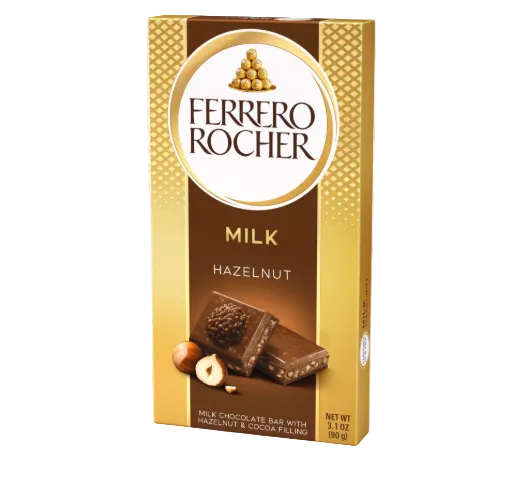 Ferrero Rocher Block Milk Chocolate Hazelnut 90g