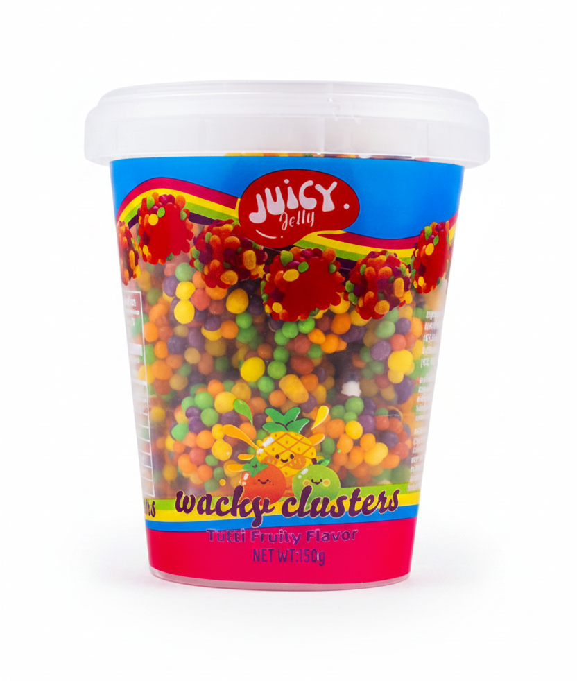 Juicy Jelly Wacky Cluster Tutti Fruity Cup 150g