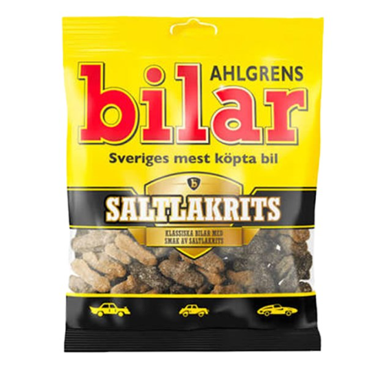 Swedish Bilar Salty Chewy Licorice Marshmallow SALTLAKRITS 100g