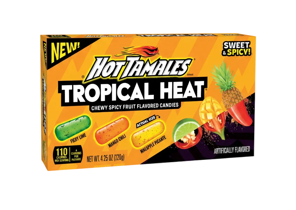 US Hot Tamales Tropical Heat Chewy Spicy Candy Theatre Box 120g