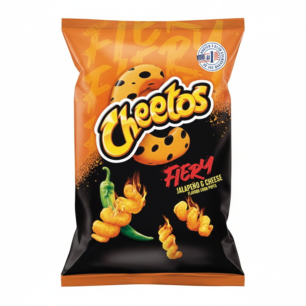 UK Cheetos Fiery Jalapeno & Cheese Crisps 70g