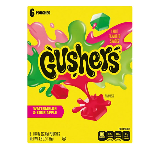 Gushers Watermelon & Sour Apple 6pk 136g