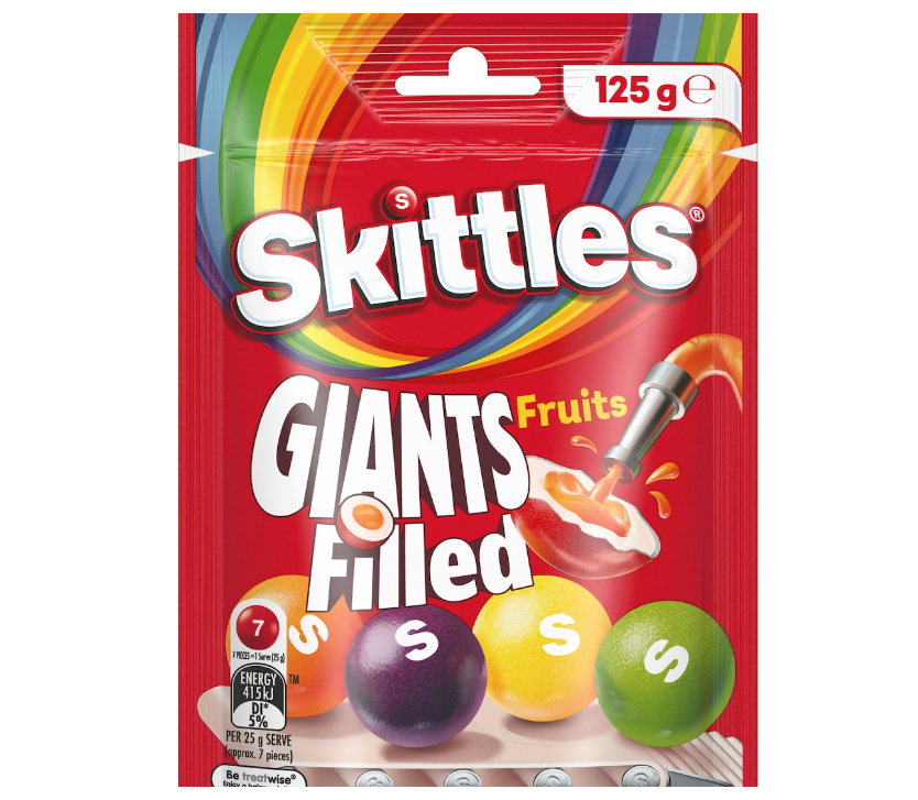 Skittles Giants Filled Fruits Chewy Lollies 125g