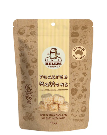 Kellys Toasted Mallows 140g - Tom's Confectionery Warehouse