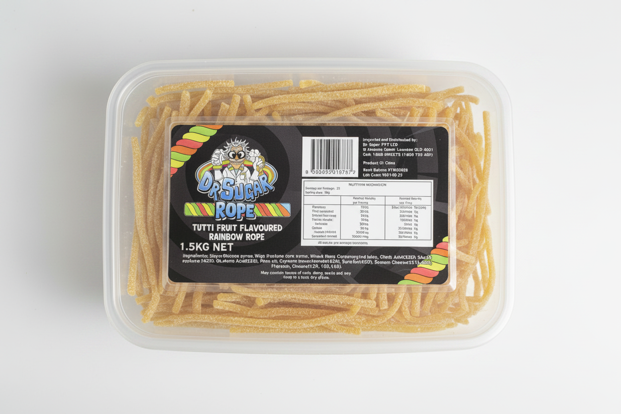 Dr Sugar Tutti Frutti Yellow Candy Rope 1.5kg