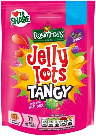 UK Rowntree Jelly Tots Tangy Pouch 140g