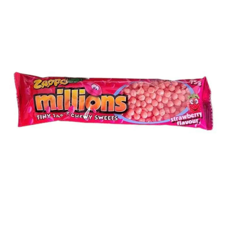 Zappo Millions Strawberry 75g - Tom's Confectionery Warehouse