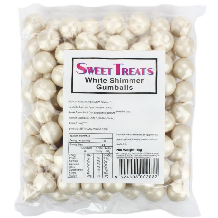 Sweet Treats White Shimmer Gumballs