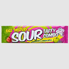 Face Twisters Sour Taffy Combo STRAWBERRY APPLE 40g