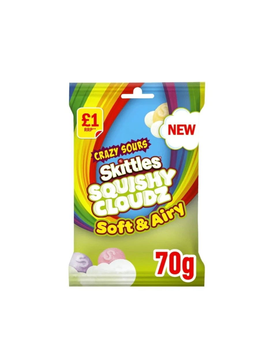 UK Skittles Squishy Cloudz Crazy Sour 70g