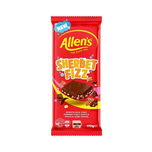Allens Sherbet Fizz Chocolate Block 170g
