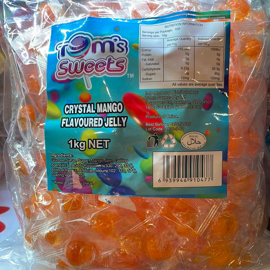 Tom’s Sweets Crystal Mango Jelly 1kg