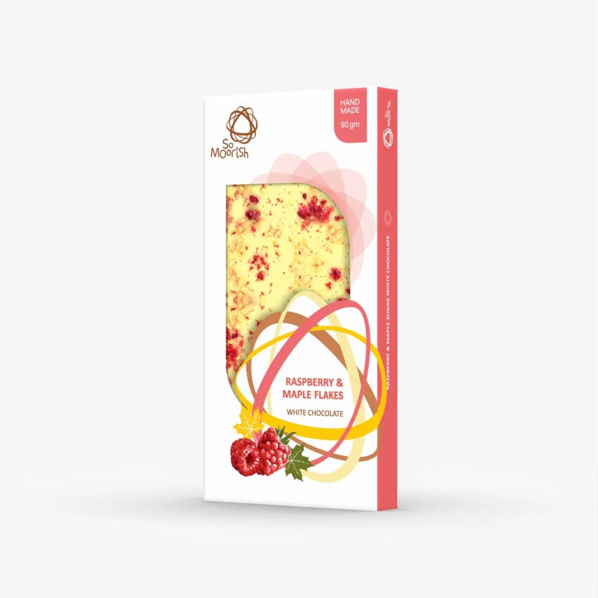 Raspberry and Maple Flakes - White Chocolate 90g