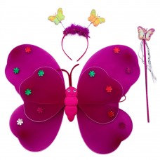 Double layer butterfly wings- 3pc (wings, wand, headband)