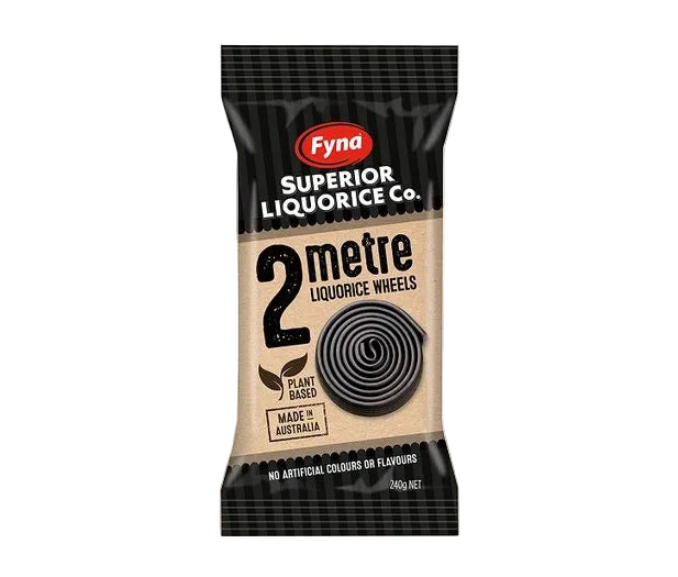 Fyna Superior Liquorice Co. 2 Metre Liquorice Wheels 240g - Tom's Confectionery Warehouse