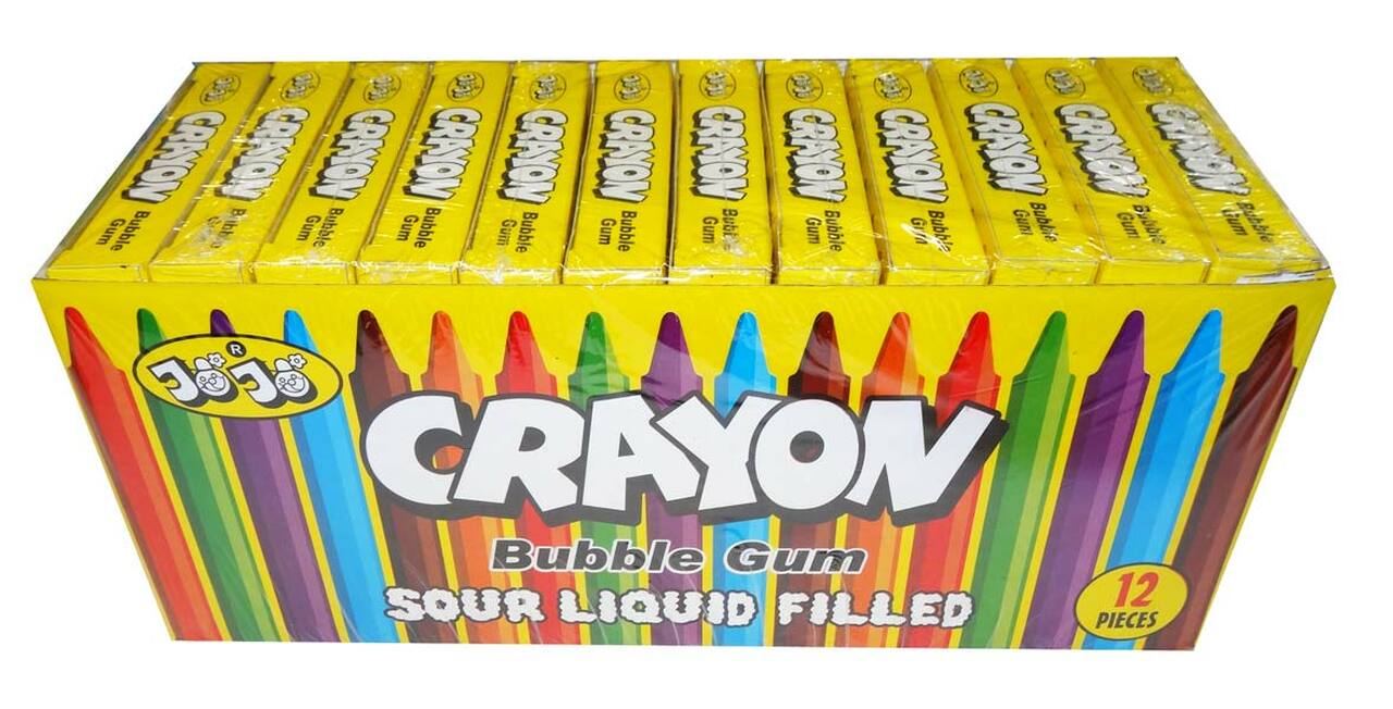 Jojo crayon bubble gum sour liquid filled