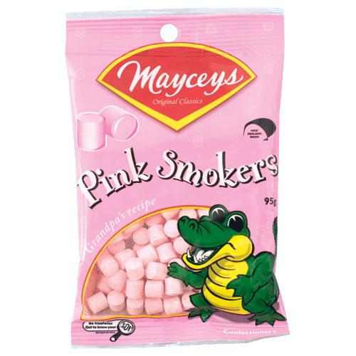 Mayceys Pink Smokers Bag 95g - Tom's Confectionery Warehouse