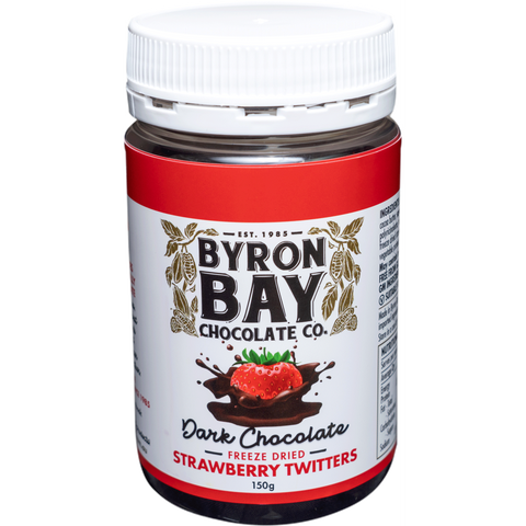 Byron Bay dark Choc Freeze Dried Strawberry Twitters 150g