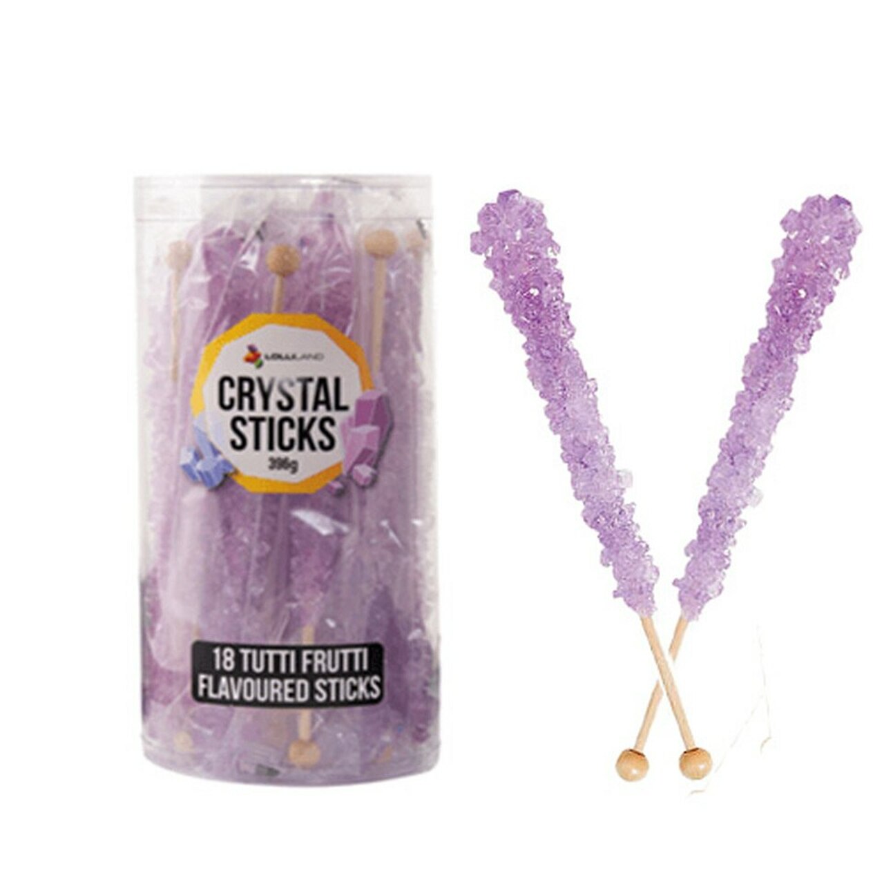 Lolliland Crystal Sticks Lavender Tutti Frutti 396g - Tom's Confectionery Warehouse