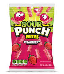 Sour Punch Strawberry Bites Peg 5oz 141g