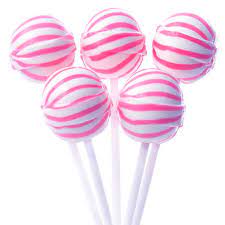 Pink Striped ball pops - 1 jar x 30Pcs