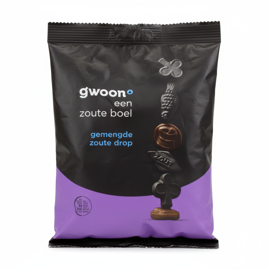 Gwoon Liquorice Salted Bag 400g