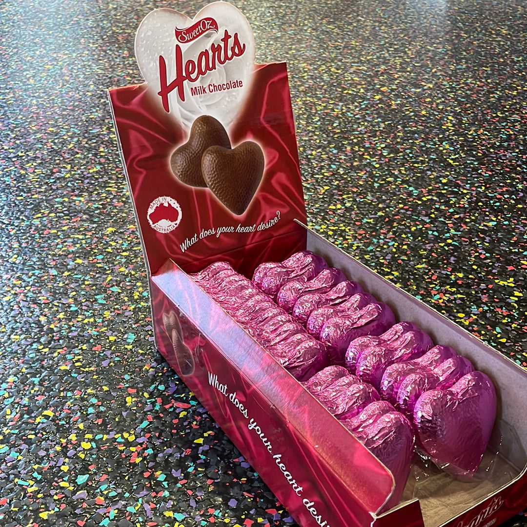 Sweet Oz Milk Chocolate Heart Pink Foil 25g