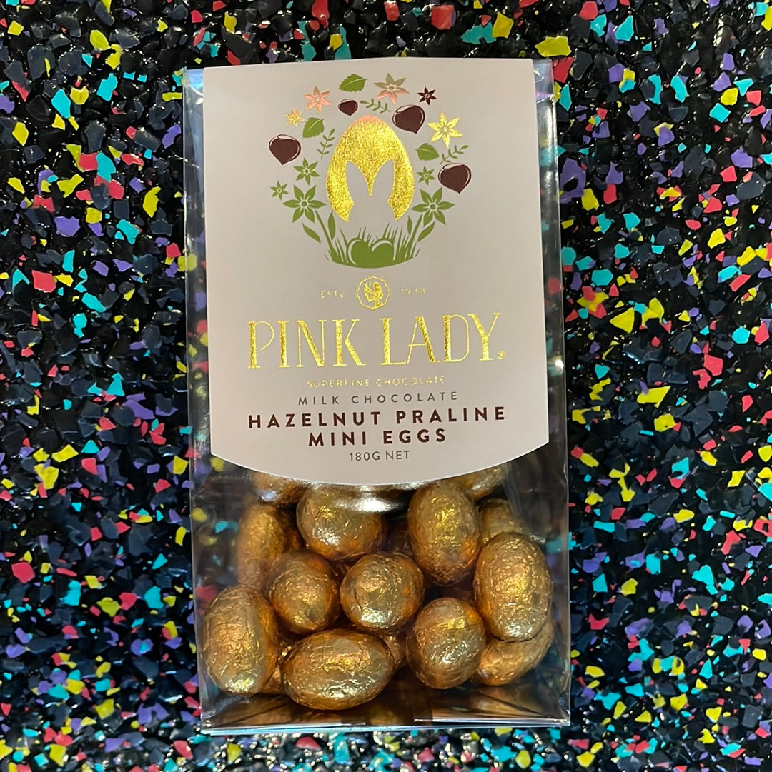 Pink Lady - milk chocolate hazelnut praline mini eggs 180g