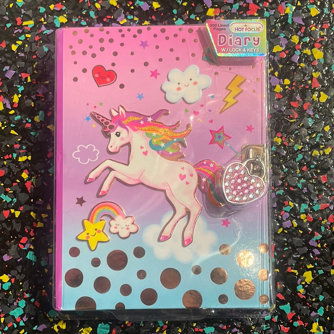 LOCKABLE DIARY UNICORN