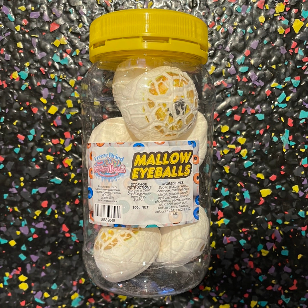 Tom’s Freeze Dried Mallow Eyeballs Tom's Confectionery Warehouse