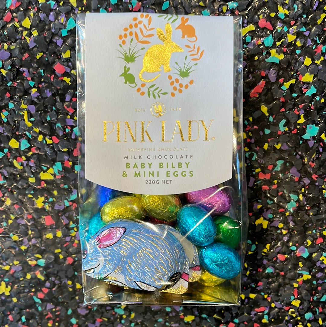 Pink Lady milk chocolate Baby Bilby & mini eggs 230g Tom's