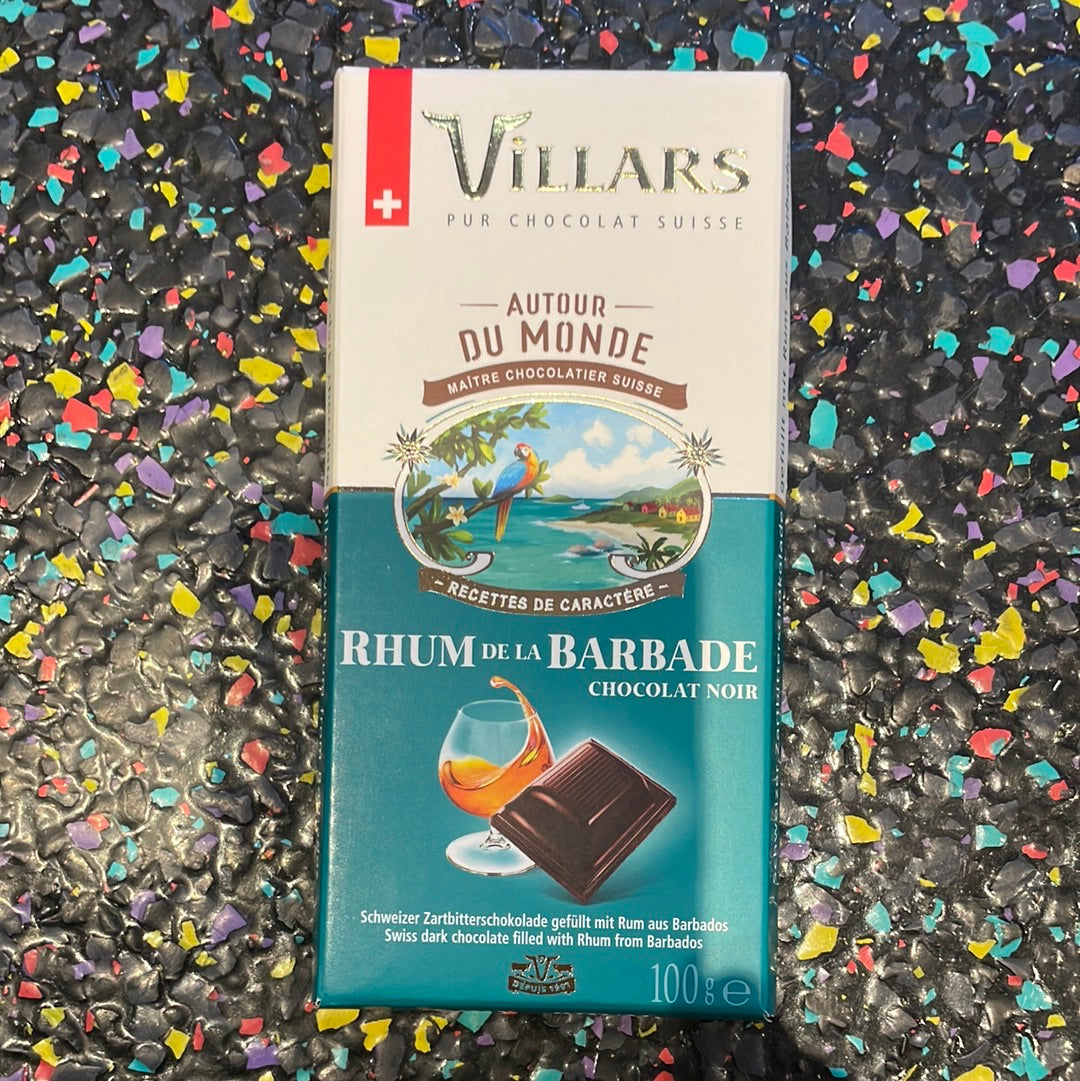 w/Barbados Rum Dark chocolate Bar 100g