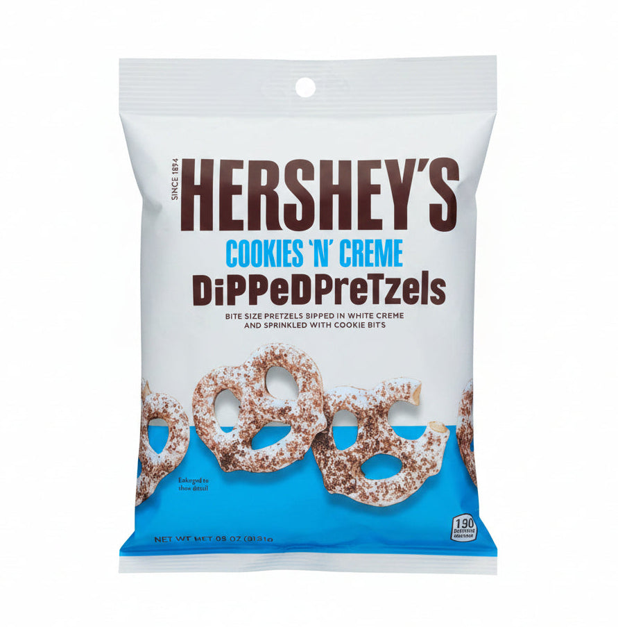 US Hershey's Cookies Creme Pretzels 120g - Tom's Confectionery Warehouse