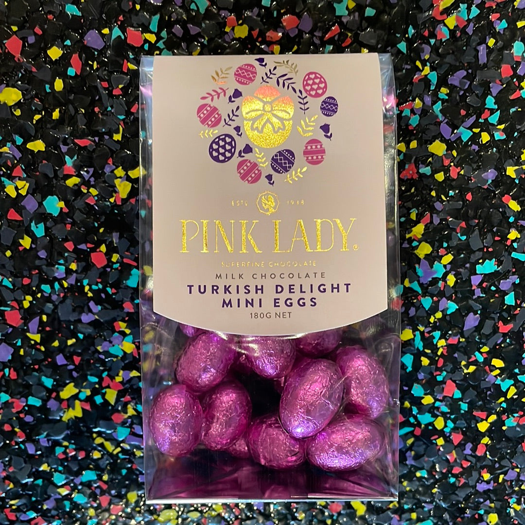 Pink Lady - milk chocolate Turkish delight mini eggs 180g