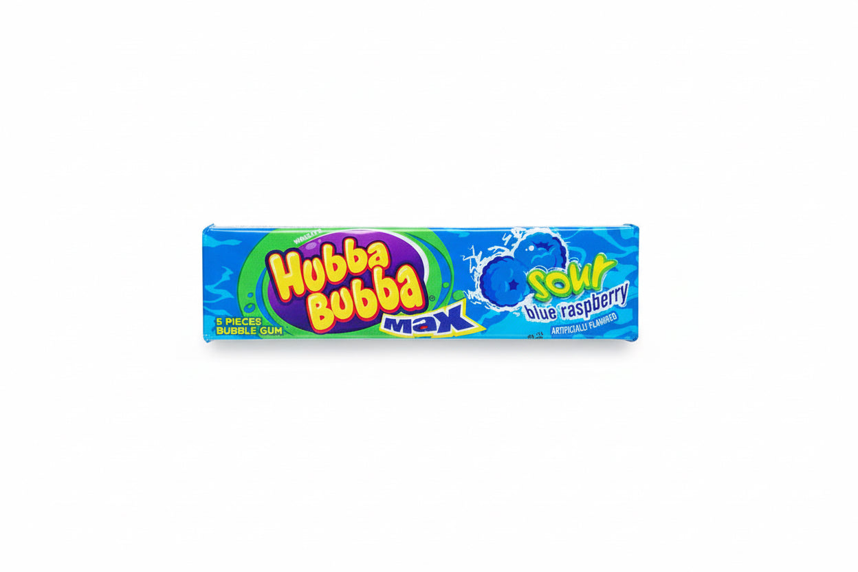 Hubba Bubba Max Sour Blue Raspberry 40g - Tom's Confectionery Warehouse