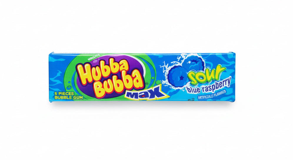 Hubba Bubba Max Sour Blue Raspberry 40g - Tom's Confectionery Warehouse