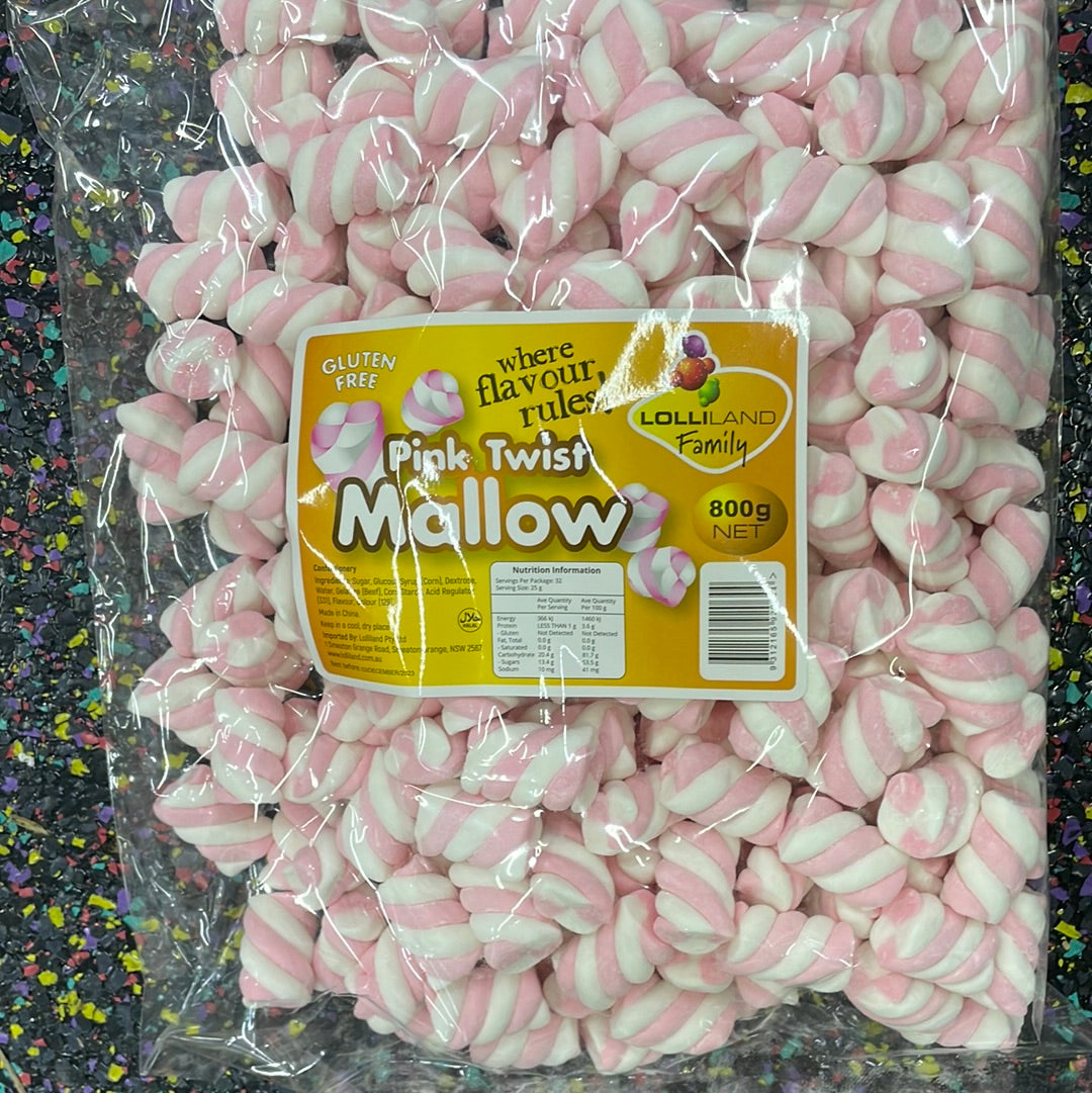 Lolliland Pink&White Twist Mallow 800g