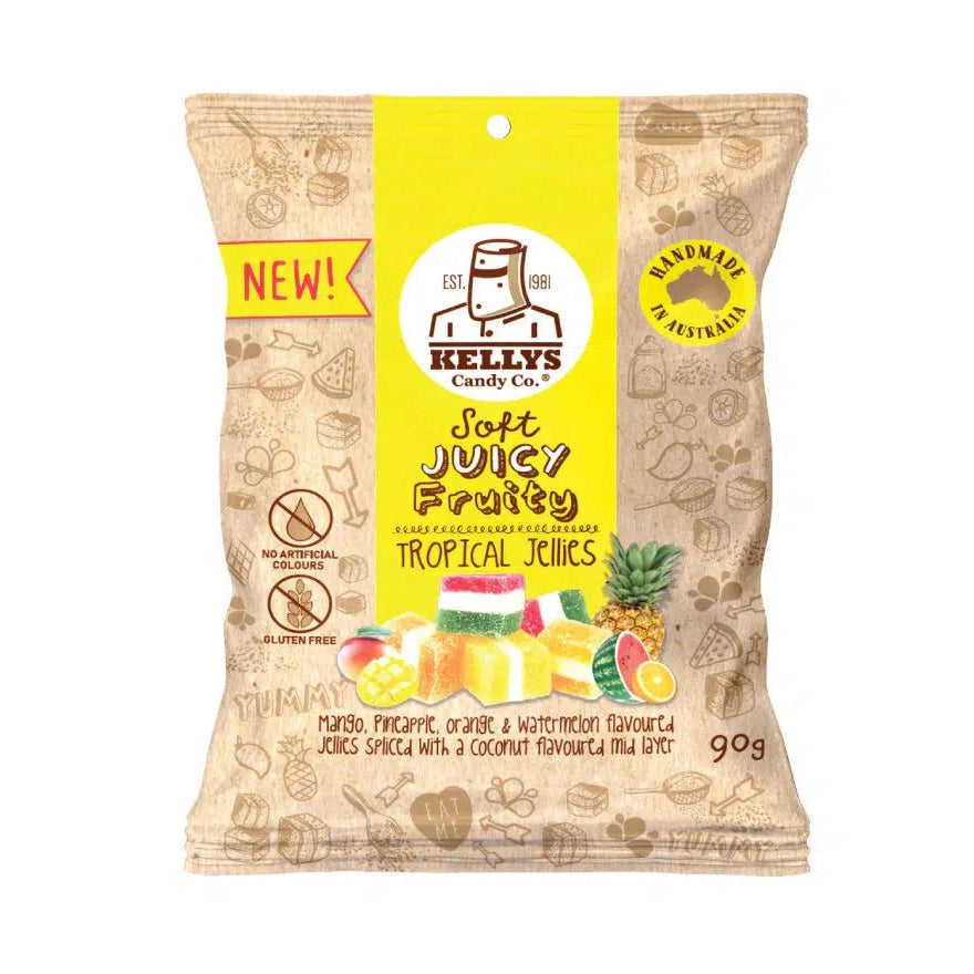 Kellys Tropical Jellies Snack Pack 90g
